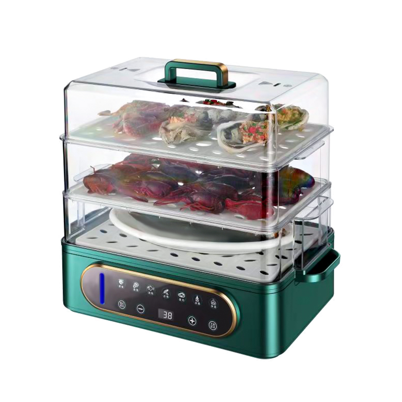 DH-006A  large 24L detachable digital touch screen electric food steamer  with 7 presets